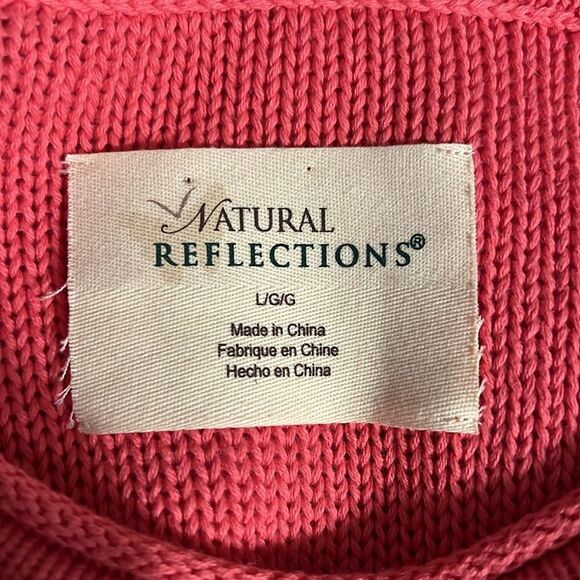 Natural Reflections Cotton Orange Toned Ombre Long Sleeve Sweater Size L - Picture 12 of 13